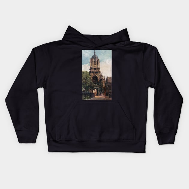 Tom Tower, Oxford, Early 20th century Kids Hoodie by artfromthepast